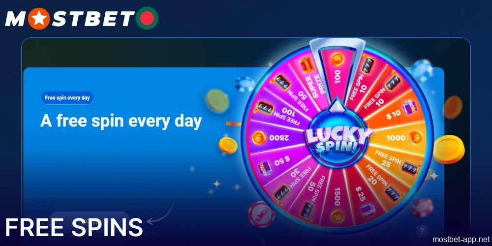 Free Spins bonus on Mostbet app available for players from Bangladesh