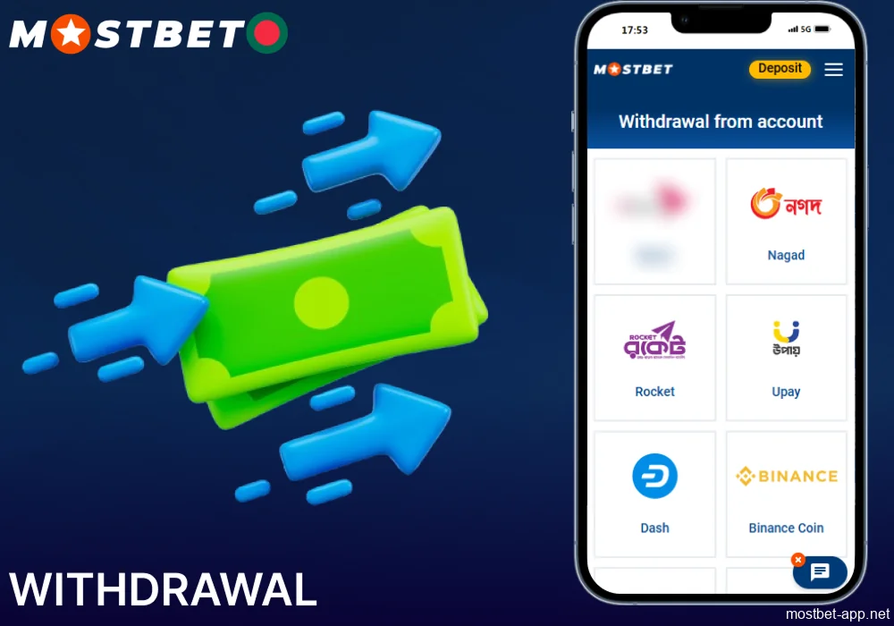 Withdrawal guide on Mostbet app for players from Bangladesh